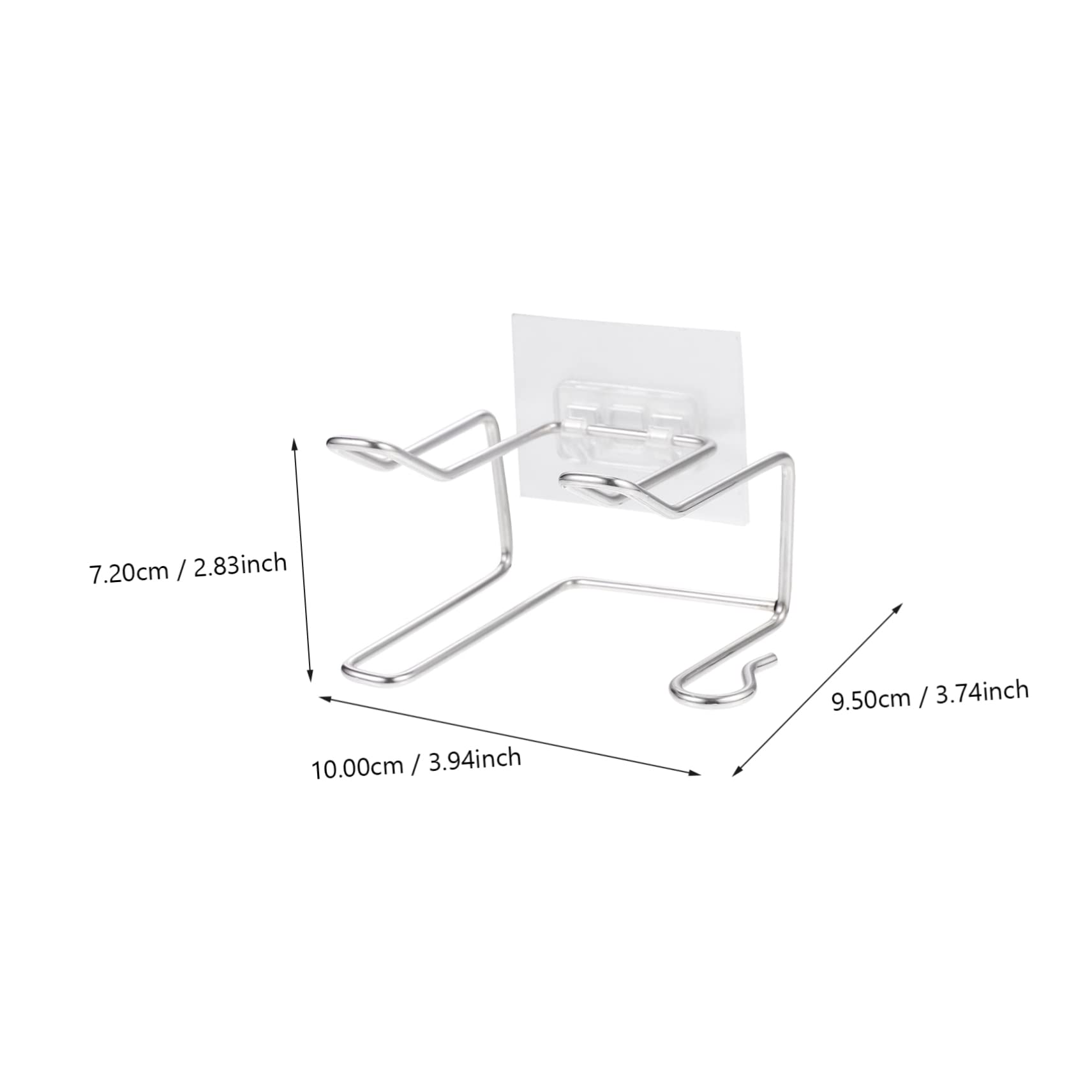 TOBBOMEY Hair Dryer Storage Holder Wall Hair Dryer Rack Sturdy Space-saving Silver Bathroom Accessory