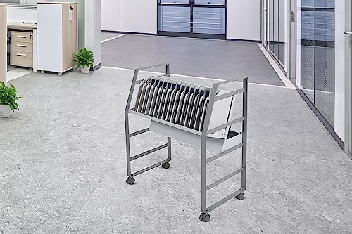 Offex Rolling Open Charging Cart With Steel Frame, Cord Management Included - Stores Up To 16 Tablet Or Chromebook #TOP5