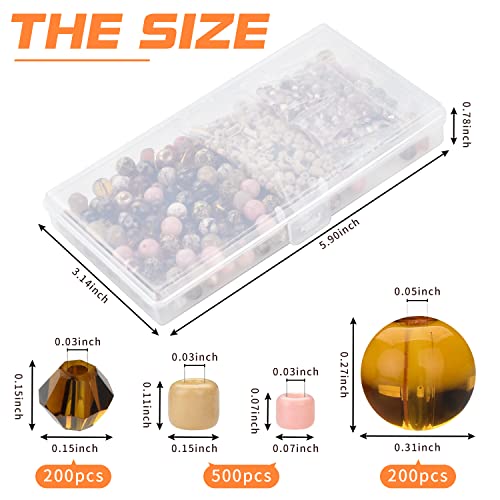 Image of Craft Crystal Beads Jewelry Making Kit, Shade Brown Beads Including 8 Types of Round Beads, with Bicone Beads, Rondelle Beads, Gravel Beads and Seed Beads for Bracelet Making