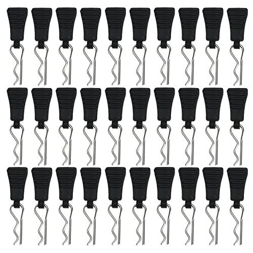 1Mm Rc Body Clips For 1:16 1:18 Rc Cars For Traxxas For Axial For Hpi For Redcat For Tamiya For Himoto 30Pcs With Pull Tabs #TOP2