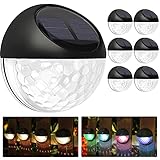 6 Pack Solar Deck Lights Outdoor, IP 65 Waterproof Solar Step Lights, Decorative LED Solar Powered...