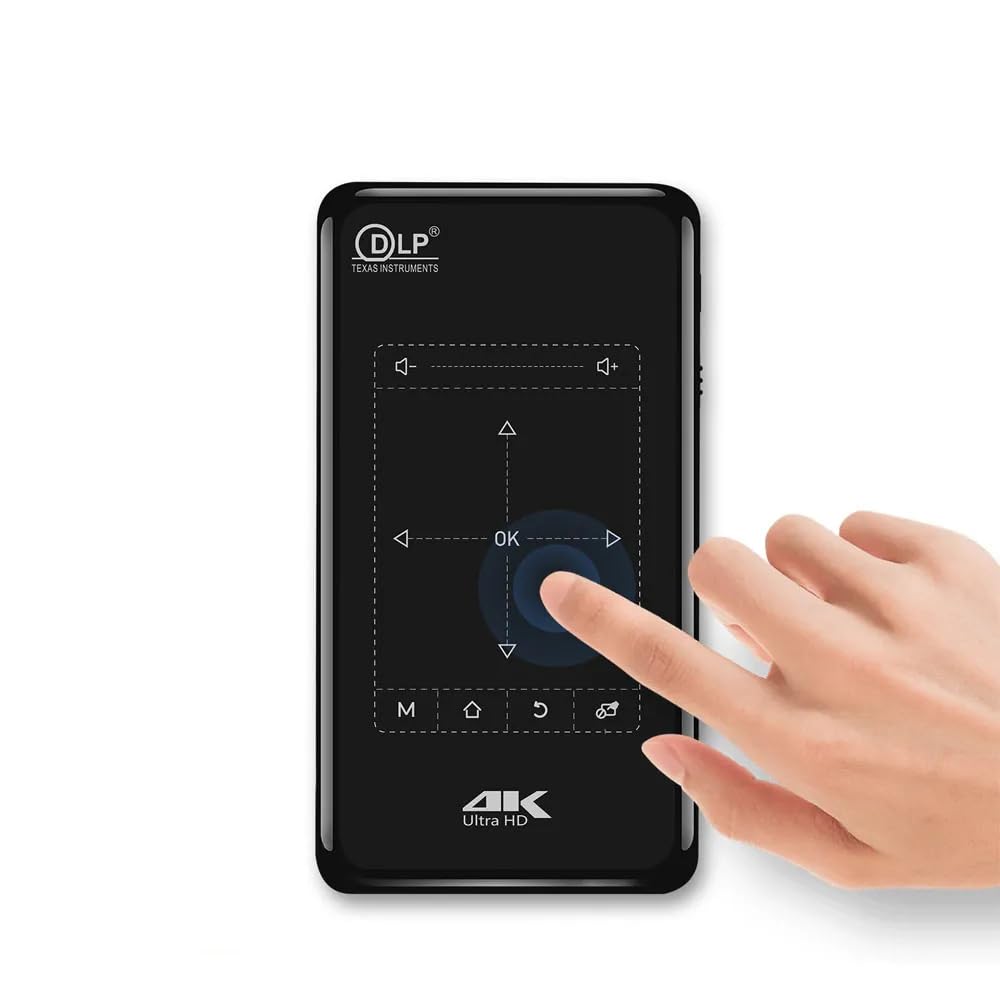Proiettore Portatile WiFi Bluetooth, 2000 Lumens Mini Proiettore Portatile, Proiettore 4k 1080P per TV Stick, Android