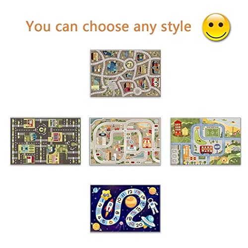 Image of Kid Rug Carpet Playmat for Toy Cars and Train，Play Area Rug with Rubber Backing，Fun Throw Rug，Ideal Gift for Children Baby Bedroom Play Room(80x120cm /32x47in) Y2