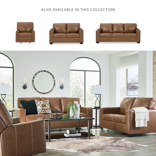 Image of Signature Design by Ashley Bolsena Contemporary Leather Match Loveseat, Dark Brown