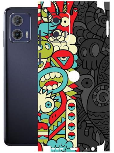 Image of AtOdds - Full Body Back Screen Guard Protector Film - Lamination Wrap Skin Sticker Compatible with Moto G73 (5G) | Scratchproof Matte Finish (Graffiti50)