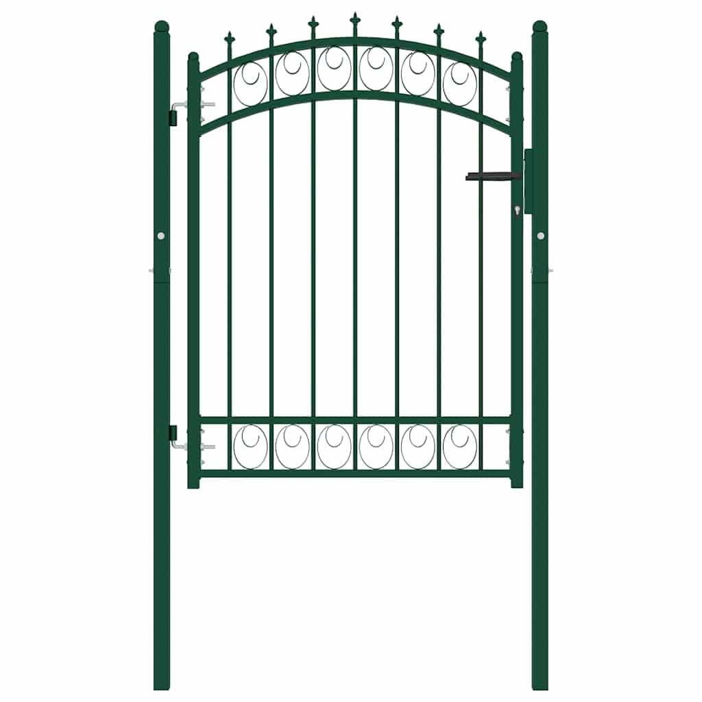 vidaXL Portail de Clôture EMMEN avec Pointes Portail de Jardin Portillon de Terrasse Porte de Patio Barrière de Jardin Extérieur Acier 103x109,5 cm Vert