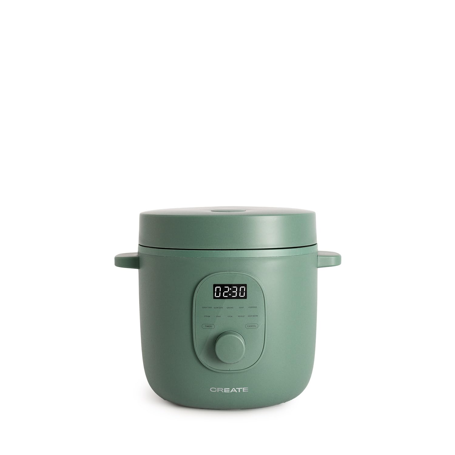 CREATE/​RICE COOKER STUDIO/​Arrocera eléctrica multifunción 1.2L verde sage/​Programable hasta 24h. con cesta vaporera. prepara tartas. guisos o sopas. función de mantener el calor. 300W