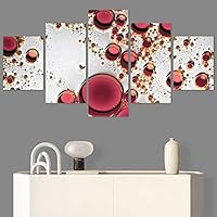 SIGNWIN 5 Panel Canvas Wall Art Abstract Closeup Digital Art Modern Artwork for Home Decorations Ready to Hang - 60