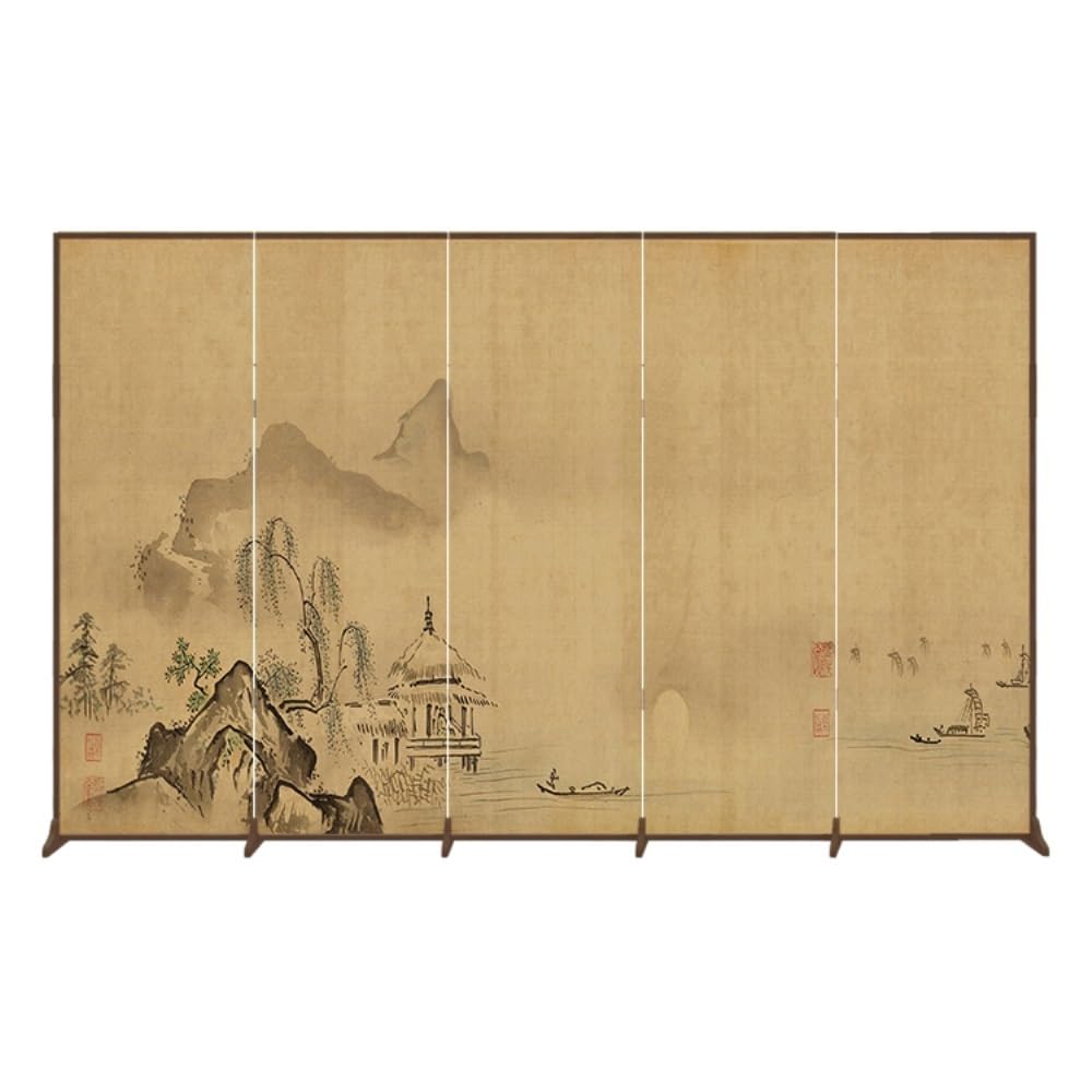 Privacy Screen Floor-standing Screen Partition Living Room Entrance Tea Office Shielding Foldable Retro Chinese Privacy Room Divider