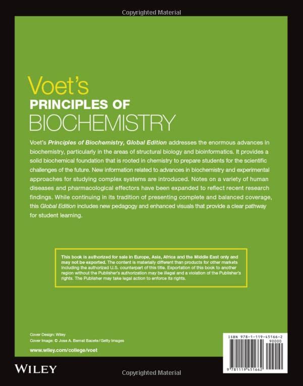 Image of Voets Principles Of Biochemistry 5Ed (Pb 2018) Global Edition