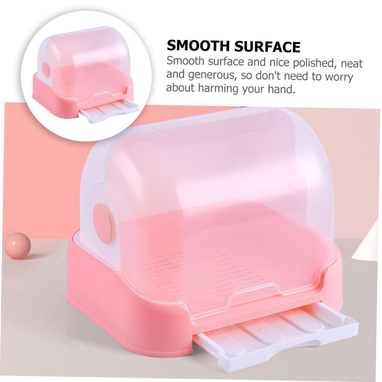 Égouttoir à Biberons Bébé avec Couvercle et Bac D’égouttage PP Rose | Cuisine et Placard, Surface Lisse, Organise aussi Vaisselle et Tasses, Format Pratique pour Rangement