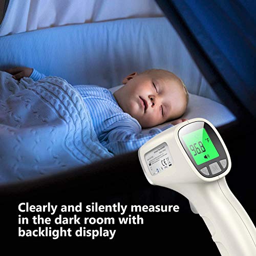 Jumper Non-Contact Infrared Thermometer, with Digital Readings in °C / °F, Fever Alert, Mute Function, Backlit LCD Screen& 20 Readings Stored - Thumbnail 4