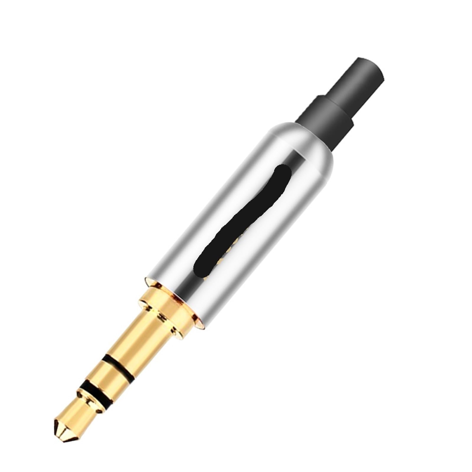 Lot de 10 connecteurs audio jack 3,5 mm 3 pôles stéréo jack 3,5 mm mâle avec prise arrière (mixed-crystal tail-01)