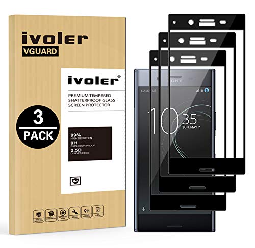 ivoler [3 Unidades] Protector de Pantalla para Sony Xperia XZ Premium, [Cobertura Completa] Cristal Vidrio Templado Premium, [Dureza 9H] [Anti-Arañazos] [Sin Burbujas]