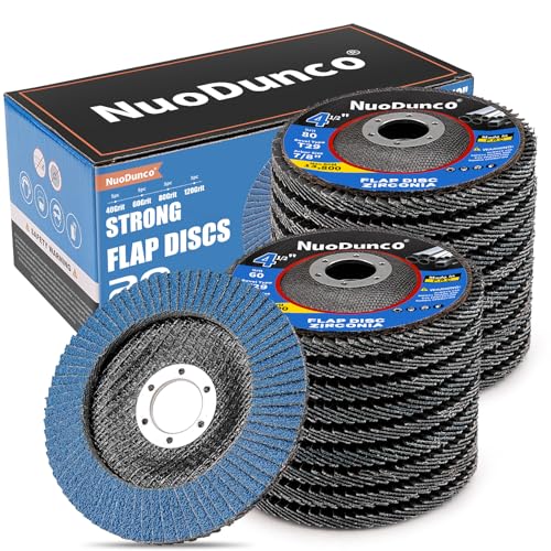NuoDunco 20 Pack Flap Discs 115mm Grinding Discs 40/60/80/120 Grit 29 Type Angle Grinder Discs for Angle Grinder to Sanding Grinding Polishing Metal Wood Stainless Steel