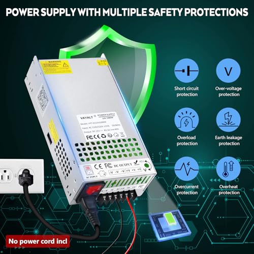Image of VAYALT 12V 83.3A 1000W DC Switching Power Supply, Universal Regulated Switching AC 110V /220V to DC 12V Transformer, 12V Power Suply for Industrial, Computer Project(No Power Cord)