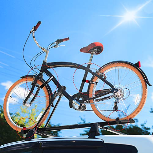Ubenic 4 Pcs Adjustable Bike Rack Strap 29.5\" Bike Rack Straps with Buckle Gel, Hook and Loop, Storage Strap for Bicycle Wheel, Bike Stabilizer Replacement, Bicycle Accessories, Securing Cinch Straps - Thumbnail 4