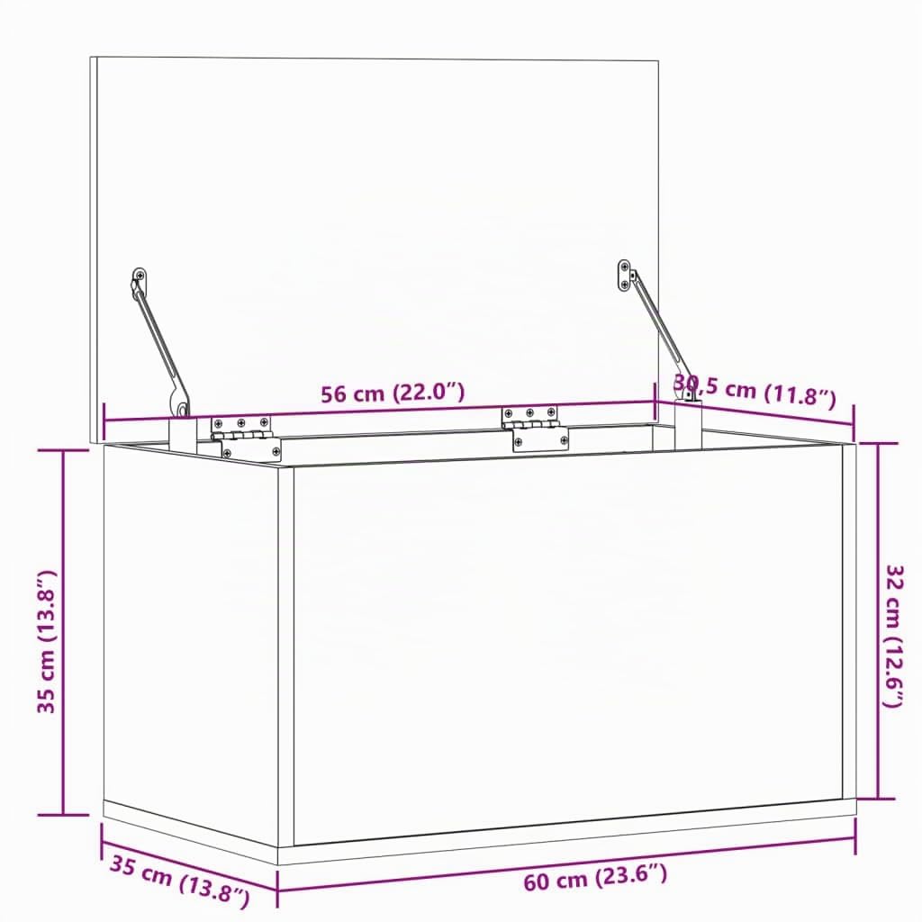 vidaXL Truhe, SpielzeugSpielzeugbox mit Stauraum, Aufbewahrungsbox für Wohnzimmer, Auflagenbox Kissenbox Spielzeugbox, Sonoma-Eiche Holzwerkstoff