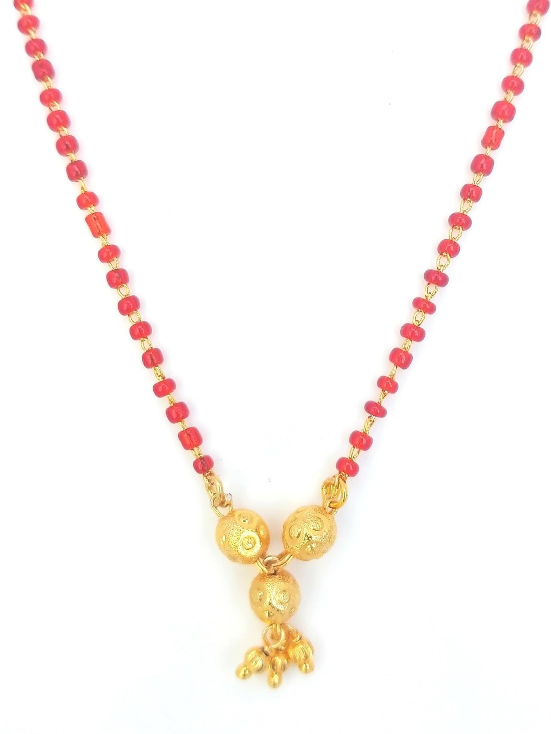 COLOUR OUR DREAMS Gold Plated 18-inch Length Chain golden Pendant Beads Single Line short Mangalsutra for Women Brass Mangalsutra (Red) (B0C9DWZVRK) Amazon Price History, Amazon Price Tracker