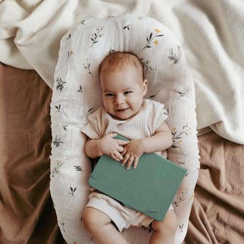 3er-Pack Bettlaken Spannbettlaken,Matratzenschoner für Laufgitter,100% Musselin-Baumwolle,Weiche und Premium-Qualität universelle Spannbettlaken für Kinderwagen. Geschenk zur Geburt(Florid) 3