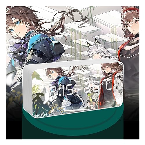 アークナイツ 明日方舟 周辺 濁心スカジ モスティマ W エクシア スルト アーミヤ チェン 印象 目覚まし時計 置き時計 ミラーデジタル時計 設置簡単 USB給電可能 おしゃれ時計 音楽 誕生日 プレゼント 高中生 男女兼用 人気 応援グッズ (02)
