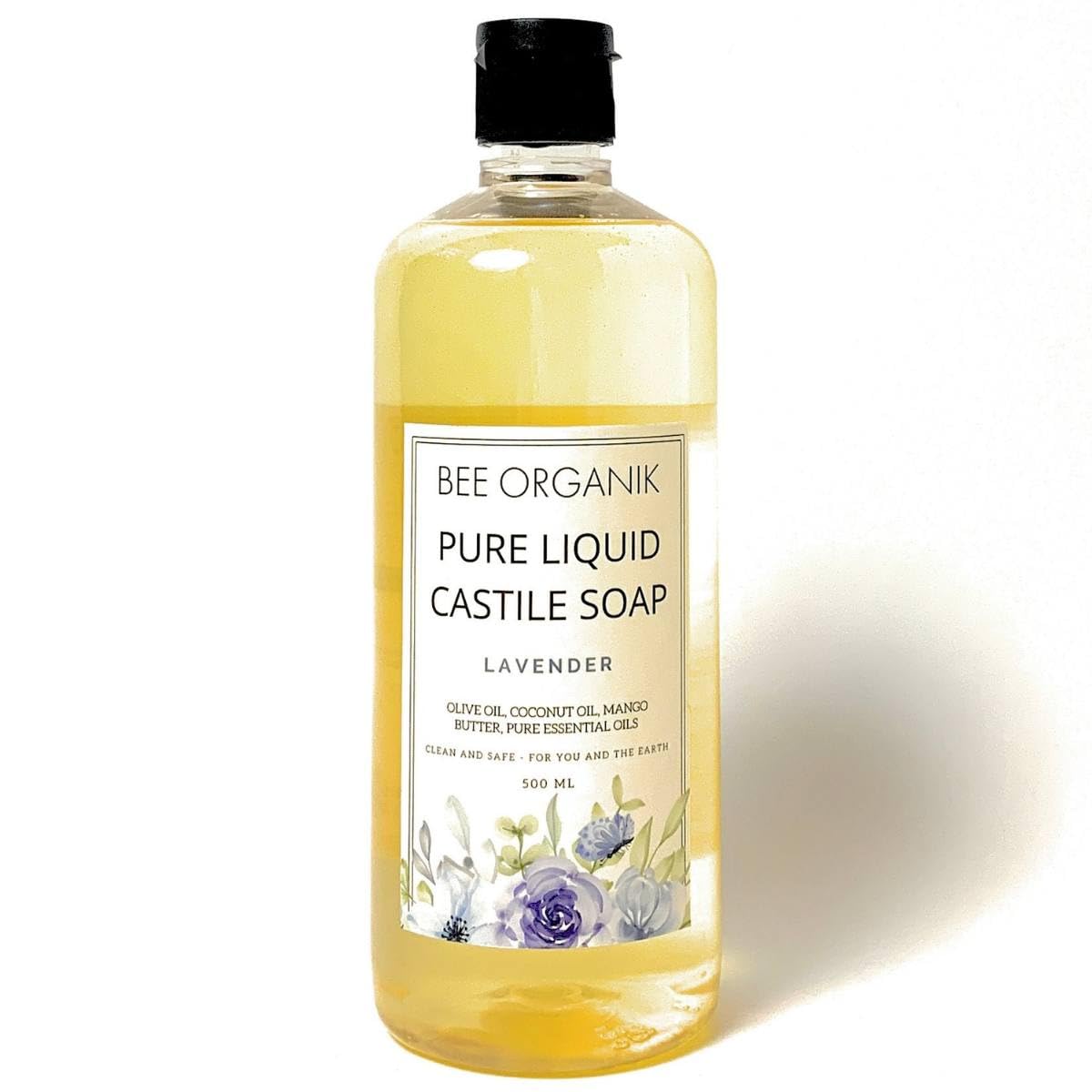Pure Liquid Castile Soap Lavender | Multi-Purpose Hand Body Hair Home | Baby and Pet Safe | Natural Organic Safe 495ml