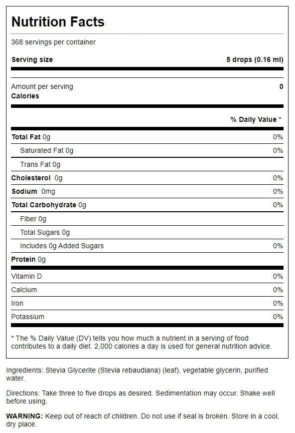 Vista 2 de Swanson Stevia líquida (sin alcohol) 2 onzas líquidas (2.0 fl oz) Líquido (paquete de 4)