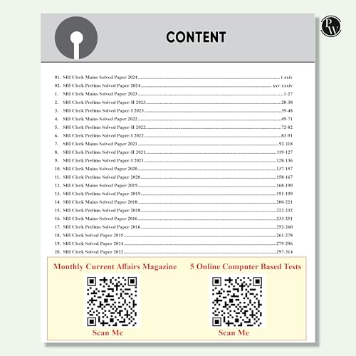 Image of PW 22 SBI Clerk Prelims & Mains Previous Year Solved Papers (Till April 2025) with 5 Online Mock Tests For 2025-26 Exam | PYQs | Fully Solved | English Edition [Paperback] PW