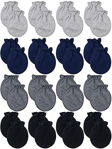 Image of 16 Pairs Newborn Baby Cotton Mittens No Scratch Gloves Unisex Newborn Mittens for baby Boys Girls 0-6 Months
