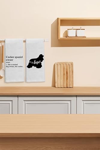 Miniatura 3 de Cocker Spanie - Juego de toallas de cocina  Regalos de Cocker Spaniel, 2 toallas de perro Cocker Spaniel de 16 x 24 pulgadas, toallas de mano de