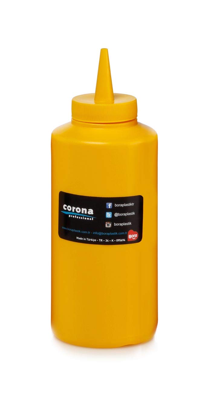 Corona Profesyonel Kapakli Ketçap ve Mayonez Sisesi, 420 nulllliliters Kapasite, Sari