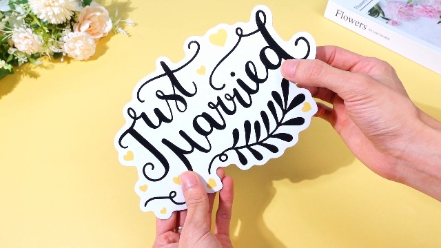 Set de 14 imanes decorativos Just Married para auto miniatura 7