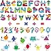Autocollant d’Alphabet Coloré Autocollant Mural Éducatif Sticker Mural Mathématique Éducatif d’Alphabet Nombre Autocollant Mural à Peler et Coller de Classe Décoration Chambre Salle de Jeux