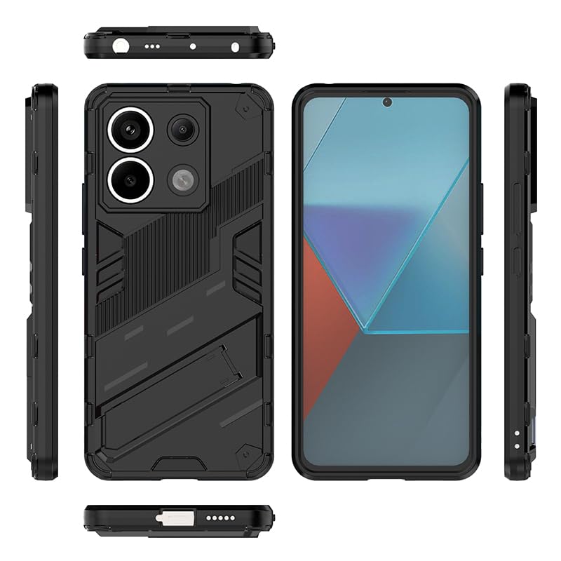 WOKEZ Stötsäkert Mobilfodral med Stativ för Redmi Note 13 Pro 5G/Poco X6