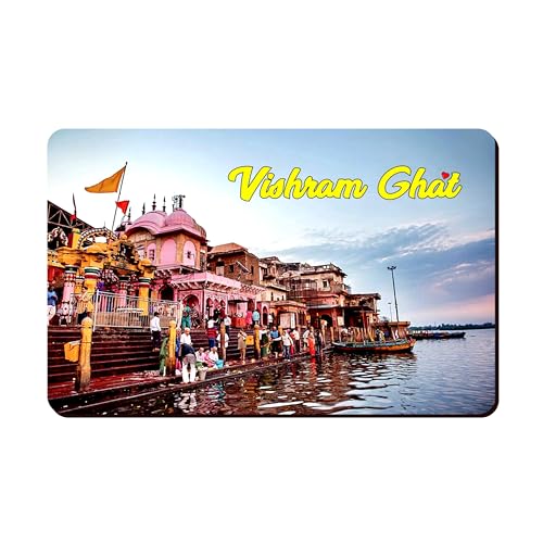 Image of Elegant Fridge Magnet with Themes |Rectangular Size Refrigerator Magnet with Magnetic Rubber Back | Pack of 1, 8.6cm X 5.4cm (Vishram Ghat)