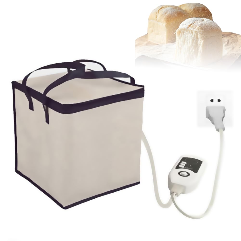 Bolsa plegable para caja de fermentación, gabinete de fermentación de masa con calentador, tarro de inicio de masa agria reutilizable, control preciso de temperatura de 1-60 °C, bolsa de fermentación