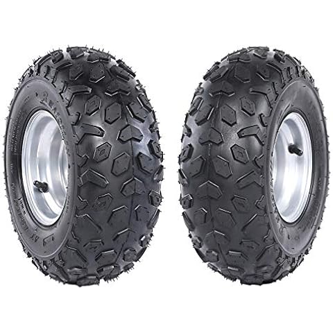 TDPRO 145/70-6 ATV Go Kart Quad Tires and Rims | 4PR Wheels (Set of 2) Cover