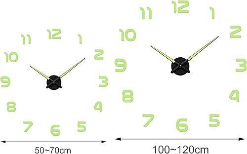 Miniatura 6 de AkoMatial Reloj de pared luminoso reloj de pared 3D sin marco que brilla en la oscuridad sin tictac reloj digital para dormitorio hogar oficina S