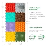 ORTO NATURE 8-teiliges Sensorik-Puzzle-Matten-Set – Orthopädische Massagematte für Kinder, Erwachsene & autistische Kinder, Sensorik-Spielzeug, Sinnesmatten, Strukturmatten (Igel Hier)