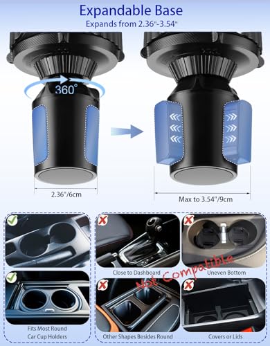 Portavasos para carro 4 en 1 con bandeja y soporte ajustable miniatura 3