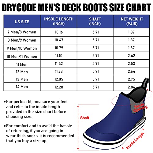 Drycode Rain Boots For Men, Waterproof Fishing Deck Boots, Anti-Slip Ankle Rubber Boots, Outdoor Rain Shoes For Mens Boating, Gardening, Size 7-14 #TOP5