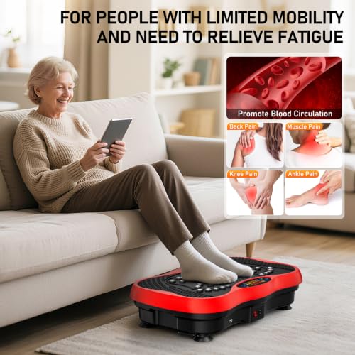 Image of Vibration Plate Exercise Machine, 130 Levels Full Body Workout Vibrating Plate for Lymphatic Drainage Weight Loss, 450 Lbs Capacity Shake Platform with Bluetooth for Women Men