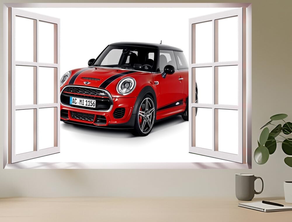 JVERF - JZZC17097 Mini Ac Schnitzer Cooper| Self-Adhesive Open Window Wall Sticker