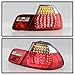 ACANII - For 2004-2006 BMW E46 325Ci 330Ci M3 2-Door Coupe Red Clear LED Tail Lights Brake Lamps Pair Set Left+Right