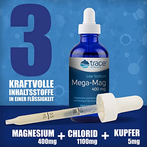 Ionisches Magnesium von Trace Minerals – Mega-Mag 400 mg Magnesiumchlorid