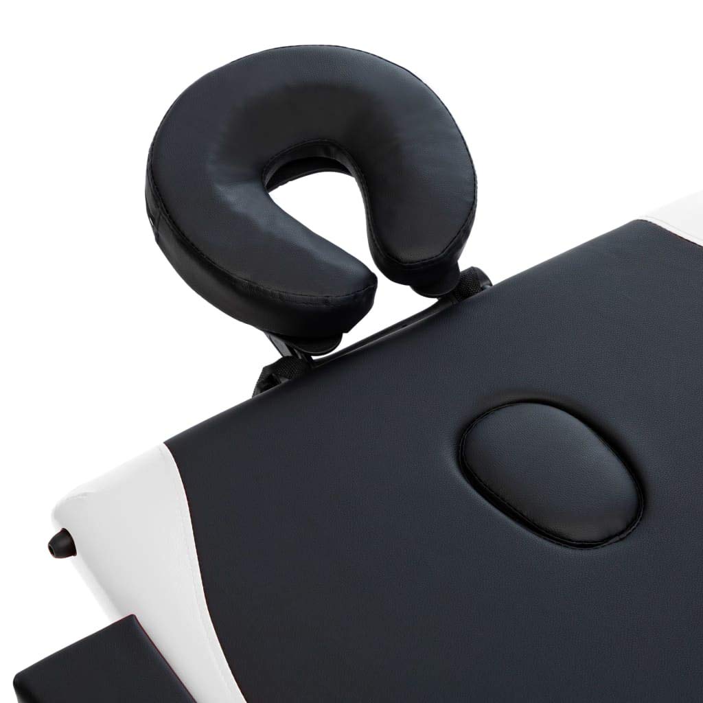 Massageliege Klappbar 3-Zonen mit Holzgestell Schwarz und Weiß,Gesundheit & Schönheit,Körperpflege,Massage & Entspannung,Massagetische,Schwarz,18.45 kg-110212