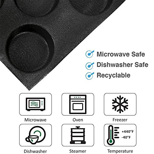 Hamburger Bun Pan Non Stick Silicone Hamburger Bun Mold for Baking Silicone Hamburger Bread Forms Great Perforated Bakery Molds for Gluten Free Buns