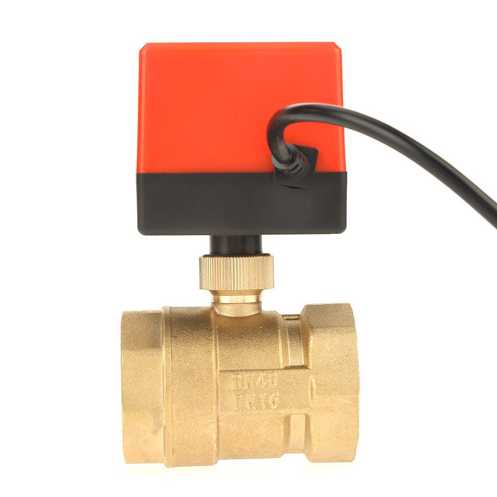 Valvola a sfera motorizzata,DC 12V 12V G1-1/2 pollici DN40 Valvola a sfera attuatore motorizzato a basso rumore a 2 vie Valvola filettata elettrica per impianto di climatizzazione e impianti idraulici