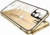with Safety Lock & Strong Magnetic adsorption for iPhone 11 case with Camera Lens Protector Metal Bumper 360 Full Body Protection Double-Sided Tempered Glass (iPhone11, Black)