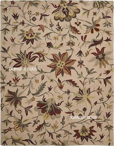 Image of 6x8 Ft Wool Tufted Carpet - Elegant Handcrafted Traditional Rug for Bedrooms, Living Rooms & Studios